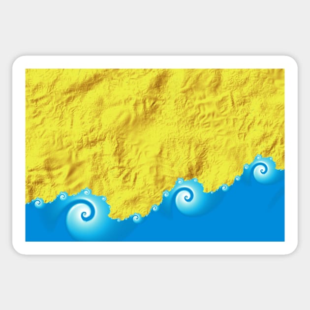 Abstract Sand and Waves Beach Background Sticker by pinkal